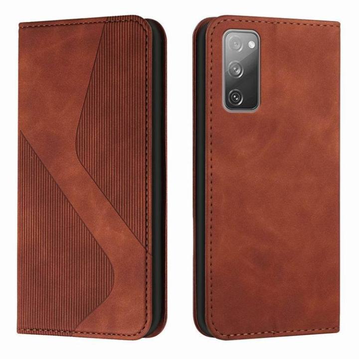 Applicable Samsung S20FE Three Card Slots S Type Strong Magnetic Suction Flip Leather Case S22 S21 A53 A12 Phone case