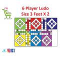 Customized 6 Playes Ludo Game 3 Feet X 2 Feet. 