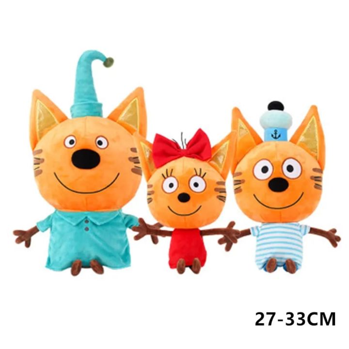 CGGJNUOH Genuine kid e cats Russian Три кота My Family Three Happy Cats Plush Doll Cookie Candy Pudding Anime Cat Doll Toy Kawaii Gift