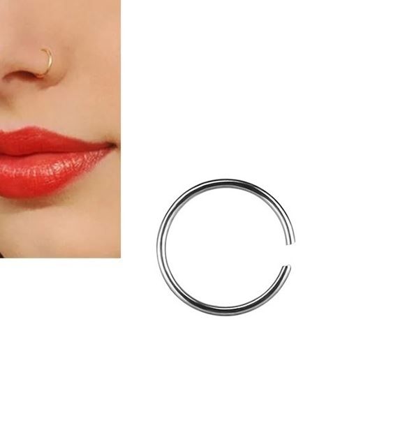 1 Piece 10MM Septum Clicker Piercing (1.0mm Thick) Nose Ring Nostril