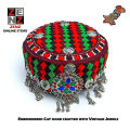 Traditional Cap Topi for Baby Girls 1-9 Years Age crafted with Embroidery Vintage Jewels & Mirrors Haleema halima Turkish Pakistani Sindhi Afghani. 