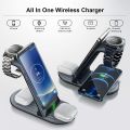 ZHIKE  15W 4 in 1 Wireless Charging Station Compatible with Galaxy Phone, Watch, Buds, Charger dock for S22, S21, Note 20, Note 10, Galaxy Watch 4, 3,Gear S5, S4, S3, sport, Active 2,1 and Buds Note (NOT For Apple watch). 