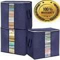 pack of 3 Large Capacity Storage Bags Clothes Blankets Closet Organizer Moving Tote Bag Zipper Durable Handbag Luggage. 