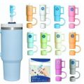 Straw Topper Tumbler Accessories Silicone Straw Cover Dust Proof Straw Cap Leak Proof Straw Lid Protector Reusable Straw Topper Cup Lid Cover. 