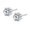 Men's Single Stone Earring Studs Couples Earrings Fashion Contracted 5mm 6mm Zircon Rock Hip Hop Jewelry Silver Color. 