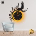 BB Bargain Bazzar Wall Clock 3D Bird style I Back Light variation Wall Clock I Wooden Watch Design Decoration Quartz Numeric For Home Decor Living Room And Offices And For Gifts. 