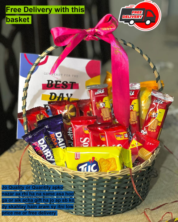 "Budget-Friendly Gift Box: Chocolate & Biscuit Basket for Him & Her - Ideal for Anniversaries, Birthdays, and More! Unbeatable Offer for Boys & Girls"