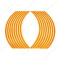 Motorcycle Reflective Wheel Stickers and Decals 14" 17" 18" Reflective Rim Tape Car Styling Decoration 16Pcs Strips/Set Orange. 
