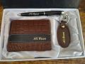 High Quality Customize Wallet, Keychain And Pen Name Engrave For Men With Gift Box Packing. 