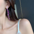 Lightweight Rose Petal Drop Earrings Trendy Sparkling Handcrafted Tassel Dangle Earrings Long Women's Fashion Jewelry for Evening Events Formal Occasions Bridesmaids Festivals Gift for Her. 