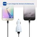 Portable Car USB Charger For Mobile Phone with 3.0 Fast Charging Dual Adapter. 