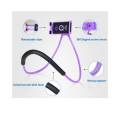 Lazy Bendable Flexible Hang Neck Phone Holder 360 Degree Rotation Mobile Stand - Purple. 