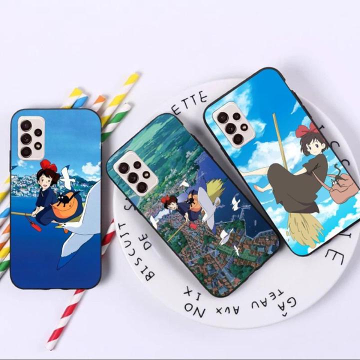 Kiki's Delivery Service Phone Case For Samsung A91 A81 A73 A72 A71 A30S A20 A12 A13 A52 A53 4G 5G Soft Black Phone Cover