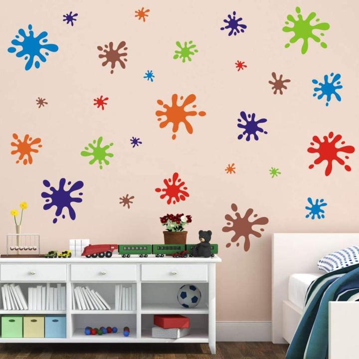 Multicolor Splatter and Splotches Wall Decal - 76 pcs Set | Daraz.pk