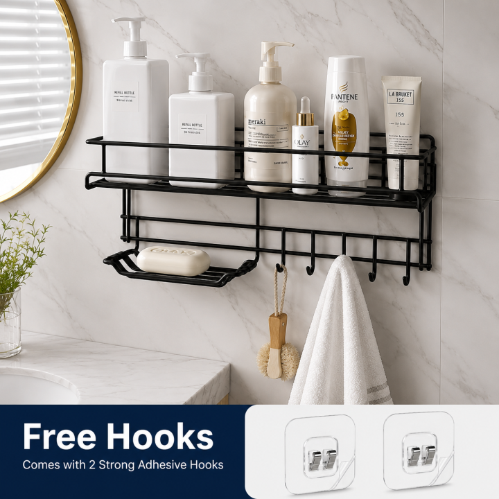 Bathroom%20Storage%20Shelf%20With%20hooks%20and%20Soap%20Dish%20Easy%20Mount%20Shower%20Shampoo%20Rack%20Holder%20washroom%20Basket%20No%20Drilling,%20Design%20for%20Bathroom%20Bedroom%20Living%20Room%20and%20Kitchen%20Organizer%20shelf%20-%20Image%203
