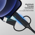 Doomhot 5 In 1 Multi Charging Cable 60W Fast Charging Cable Multi Charger Cable Multiple USB Cable Universal Charging Cord Adapter with USB Type-C Lightning Micro USB. 