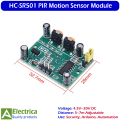 HC-SR501 PIR Motion Sensor Module Infrared Body Detector Adjustable Delay & Sensitivity for Arduino, Security Alarm & Smart Lighting by Electrica. 
