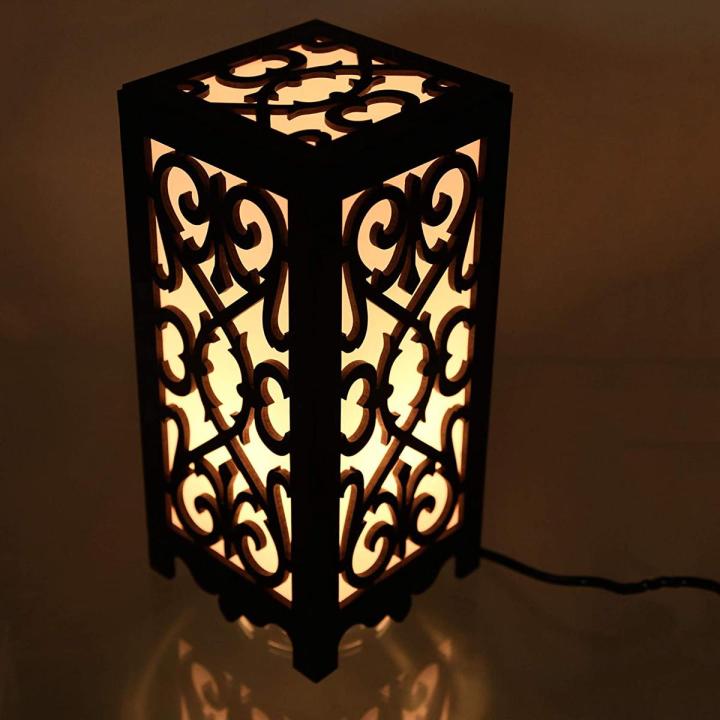 New Wooden Table Lamp with Creative Laser Cutting Design,Suitable for Bedside,Drawing Room,Lobby Etc | Gift item  | lights Lamp for home decor | ceiling lights
