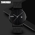 SKMEI New Fashion Men Watches Luxury Quartz Watch Casual Slim Mesh Steel Waterproof Sport Watch Clock 9183. 