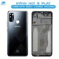 Infinix Hot 9 Play Housing Middle Frame With Side Button and Camera Lens Complete Body Casing Replacement For Hot 9 Play - Black. 