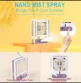 Portable fan | rechargeable fan with light | portable air conditioner | portable ac | portable cooler | rechargeable fan mini | rechargeable fans for room | with Mist Spray Battery Operated Water Misting Fan Best Quality Portable Mini Desktop Cooling Fan. 