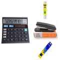 Pack Of 4 Pcs Set - 1 Pcs Stapler - 1 Pcs 512 Calculator - 1 Pcs Gum Stick 21 Gsm- 1 Pkt Pelican Lead Pencils. 
