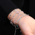 Elegant Flowers Bracelet For Women Y2K Sweet Girls Moon Cherry Blossom Bow Zircon Bracelets Luxury Designer Jewelry Gift. 