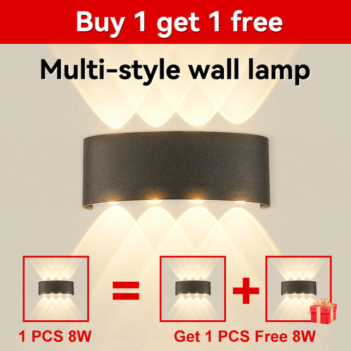 Led Wall Lamp 4w 6w 8w Wall Sconce Indoor Outdoor Lighting Bedside Decor Lamps Wall-mounted White Body Wall Light For Home Garden