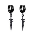 1 Pair Cross Ear Clip Earrings for Men Women Punk Black Earrings Jewelry Gifts. 