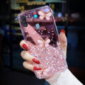 For Samsung Galaxy A11 Back Cover Luxury 3D Diamond Butterfly Shiny Glitter Gold Foil Space Starry Cases Clear Soft Silicone Bumper Mobile Phone Case for Girls Boy. 
