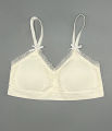 Teenage bra pack of 3 non wired cotton bra removable pads bra lace style fancy white and black colour bra. 
