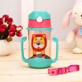 【ETOP】400ml Baby's Learning Drinking Water Bottles Feeding Sippy Cups With Handles and Strap Newborns Kids Cute Cartoon Leakproof Cup. 