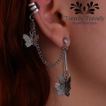 New Arrival Fashion Long Metal Butterfly Tassel Drop Earrings for Women Butterfly Elegant Women Earrings Butterfly Earring for Girls Trendy Trendy Earrings. 