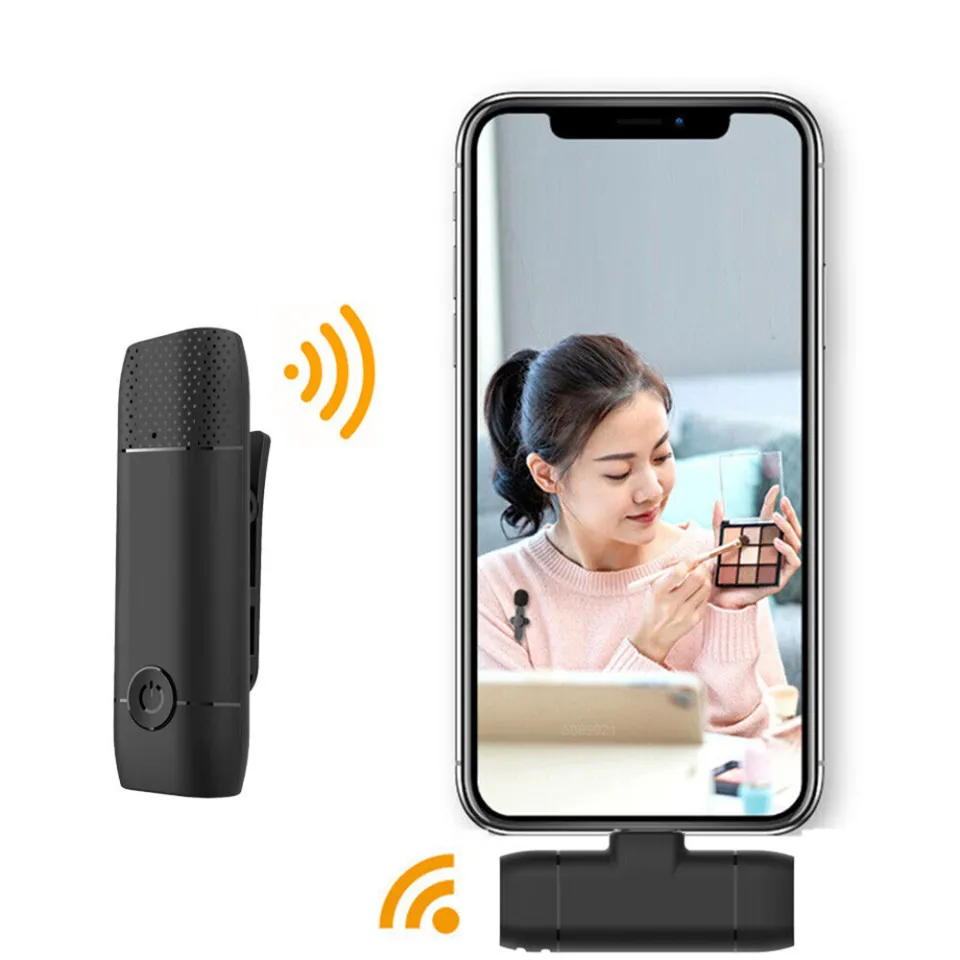 2 Pack Wireless Lavalier Microphone For IPhone IPad Android, Active