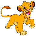 Size : 1 x 1 feet - Cute Simba Lion King Cub Cartoon designed Wall Stickers for Kids , Boys and Decor Lovers -Printed Multi color. 