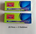 Pack of 20 Pens BLU Ball Point Pen by SIGNATURE, Blue ink, 0.7mm Needle Tip, Smooth Writing Plastic Body,. 