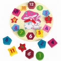 Little star Wooden blocks toys Digital Geometry Clock Children's Educational toy for baby boy and girl gift. 