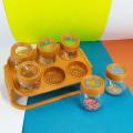 Spice Jar for Kitchen - 6 Pcs Masala Box with Spoon Set - Spice Rack - Masala Jars - Seasoning Spice Box - Kitchen Organizers airtight jars - Plastic Food Containers - Spice Zone Kitchen Gadgets Stand - Salt & Pepper Kitchen Storage Condiment & Spice Rack. 