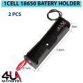 3.7V 18650 Battery Case Cell Holder Single Cell For Rechargeable Li-ion Battery Storage with Spring. 