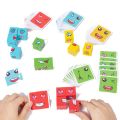 Cross-border BabeRock Face Changing Rubik's Cube Emoji Building Blocks Parent-child Interactive Battle Table Game Logical Thinking Toys. 
