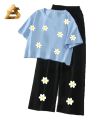 High Quality Casual Suits for Women Printed Crop Tshirt With Plaazo. 