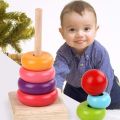 Melissa & Doug Rainbow Stacker Wooden Ring Educational Toy - Wooden Rainbow Stacking Rings Baby Toy, Stacker Toys For Infants And Toddlers /colour and size recoginition. 