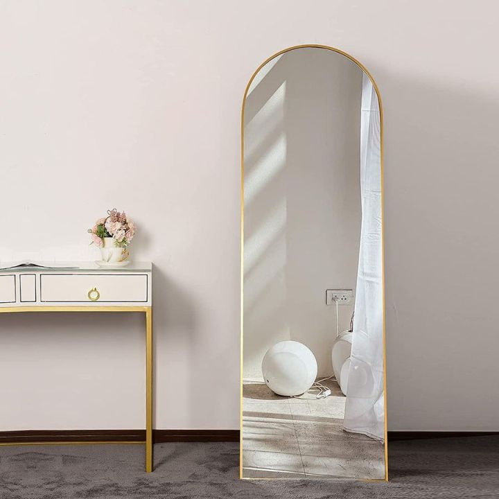 Full Size Mirror with Adjustable Stand, Elegant Home Decor Wall Mirror for Bedroom and Living Room
