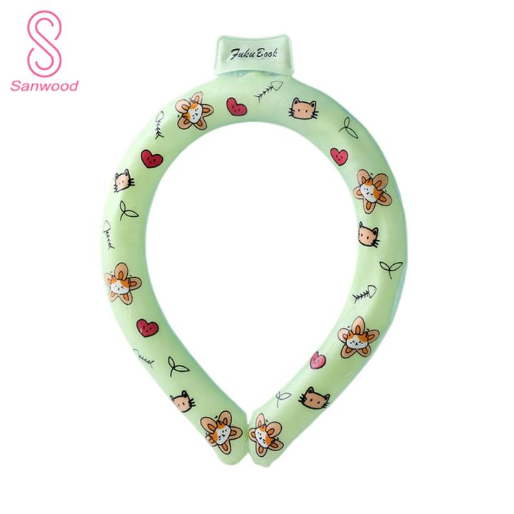 Heat-relieving Neck Collar Cartoon Pattern Ice Feeling Neck Collar Long Lasting Cooling Band for Summer Outdoor Sports Workers Portable Ice Ring Neck Cooler Heat Relief Cartoon Design Cooling Neck