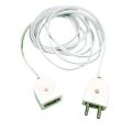Extension Cable Extension board for All Seasons: High-Quality, Flexible Design with Male-Female Plugs, Multi-Purpose Two-Core Wire Lead (40/76) in White.. 