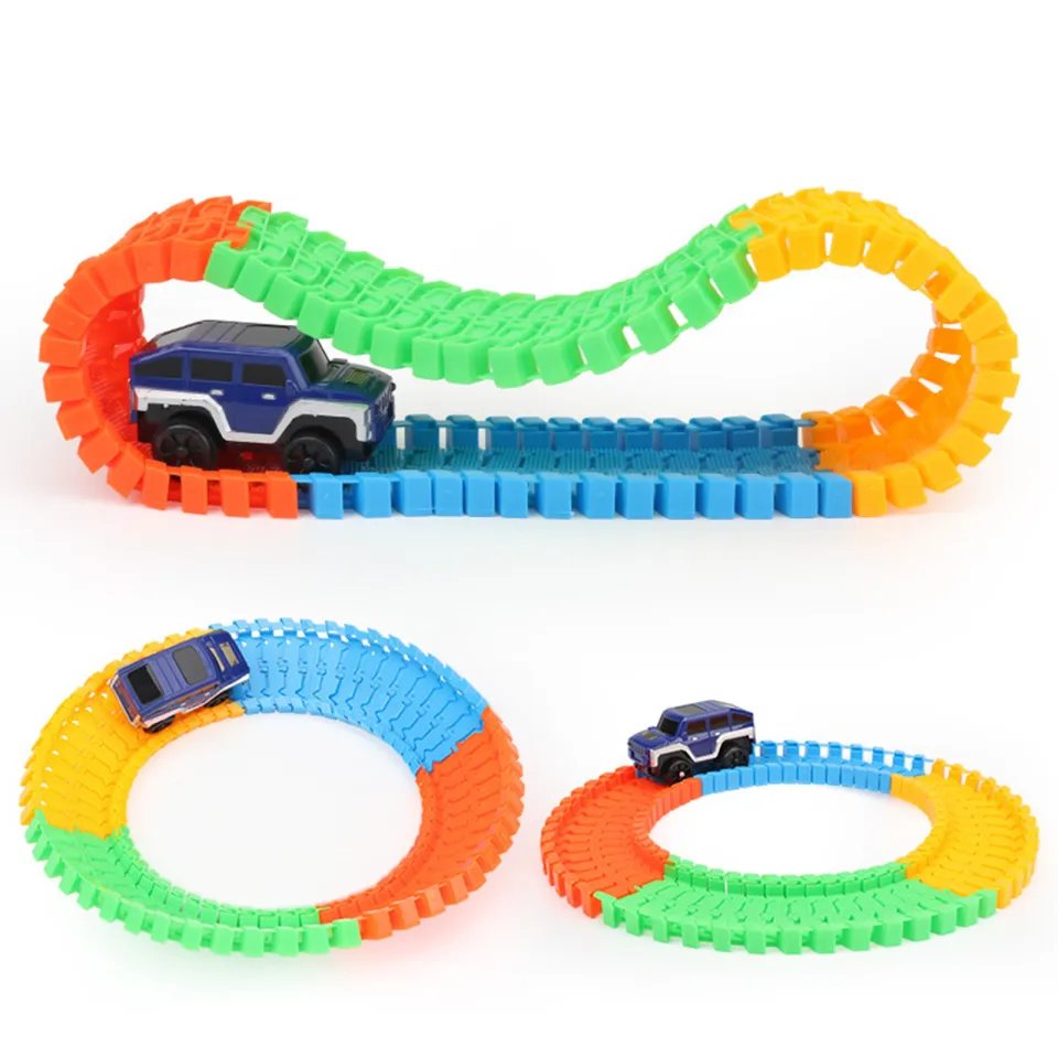 Electric Race Track Car Toy Flexible Race Track Car Set DIY