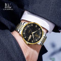 LouisWill Men's Fashion Watch Chinese English Double Calendar Watch Waterproof Luminous Watch Diamond Quartz Watch Steel Band Watch Luminous Pointer Wrist Watches for Men. 