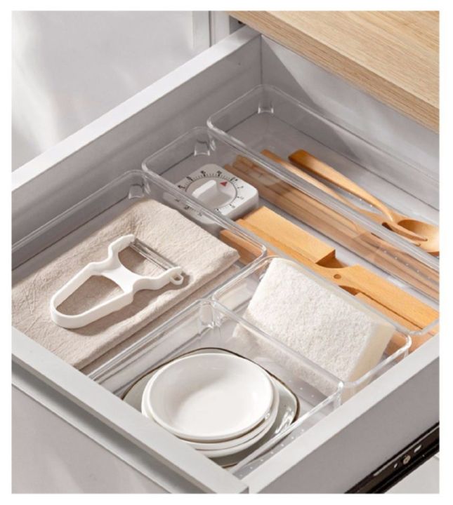 Acrylic%20Clear%20Drawer%20Organizer%20Tray%20-Multi-size%20Multi%20purpose%20Large%20Trays%20Transparent%20Vanity%20Anti%20-%20Slip%20Dividers%20Jewelry%20Makeup%20Stationery%20Tableware%20Storage%20Case%20Home%20Groceries%20Organizing%20Gadgets%20-%20Image%204