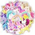 10 Pcs/Pack Unicorn Series Children's Cartoon Waterproof Stickers for Laptop TV Fridge Skateboard Guitar Car. 