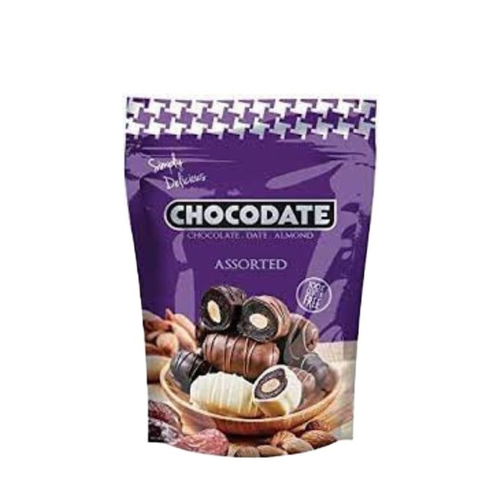CHOCODATE chocolate.date.almond (ASSORTED) /imported/halal/simply delicious 100g pouch /individually wrap